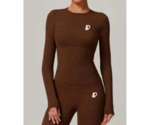 Silk Long Sleeve T-Shirt Cafe