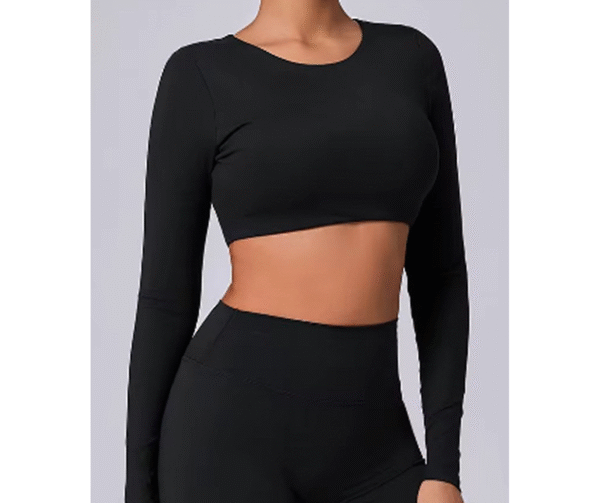 Summer Chill Out Top Manga Larga Negro